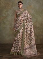 Pure Handloom Brown Traditional Wear Digital Print Saree